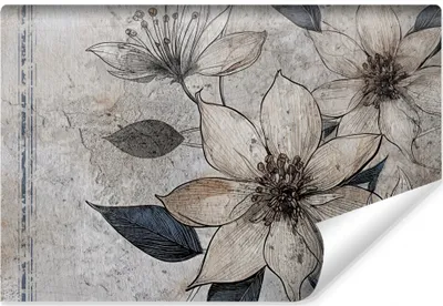Produktbild von Muralo Selbstklebende Fototapete BLUMEN Blätter Pflanzen Beton Vintage 135 cm x 90 cm
