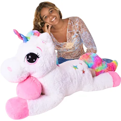 Produktbild von TE-Trend Kuscheltier Einhorn 110 cm Plüschtier Stofftier Unicorn
