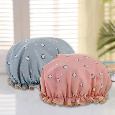Produktbild von Duschhaube,,große,Duschhauben,für,Frauen,langes,Haar,,wiederverwendbare,doppellagige,wasserdichte,Duschhaar-Badekappe