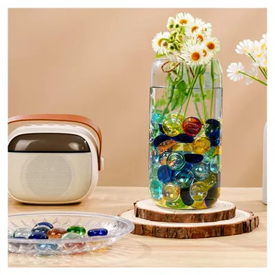 Produktbild von 1800g bunte Glas-Muggelsteine, 400 Stück, 17-20 mm Glasnuggets, Dekoration für Aquarien und Gartentöpfe, Glassteine für Vasen