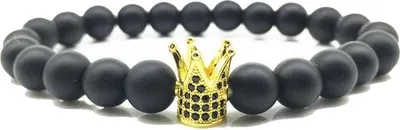 Productafbeelding van Kroonarmband - Zwart en goud