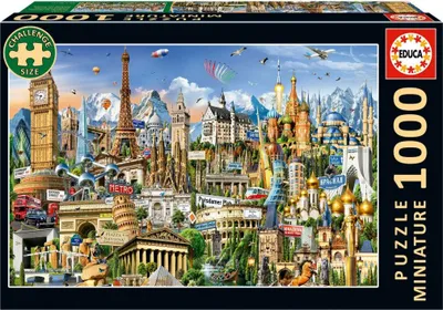 Image de Puzzle - EDUCA - Symboles de l'Europe miniature - 1000 pièces - 62,5 x 30 cm - à partir de 12 ans