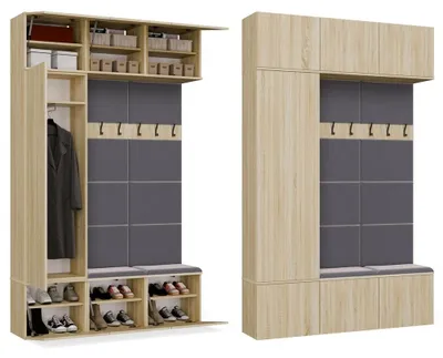Zdjęcie produktu dla Garderoba HAGA III/1Sz2W DĄB SONOMA + 2x Wieszak