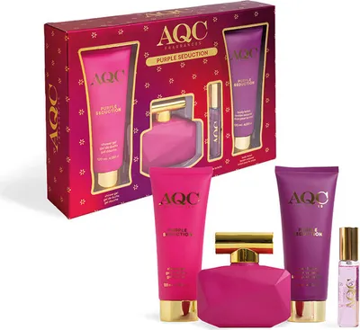 Produktbild von Cosmetics Bade- und Dusch Set, 4-teiliges Beauty Geschenkset, Süß, Fruchtig, Duftwasser | Geschenkbox | AQC