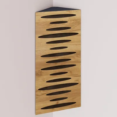 Obrázek produktu pro Balení po 2 kusech – Úzká akustická rohová basová past s sametovým potahem | 50 x 23 x 10 cm | Odraz – zvuková izolace | [PULSE – dub | hnědá]