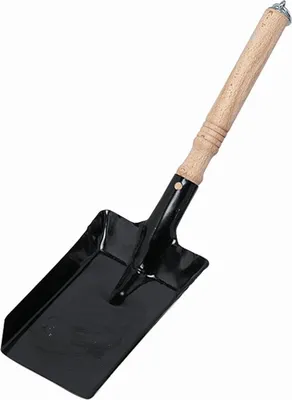 Produktbild von Kohlenschaufel schwarz lackiert mit Holzgriff