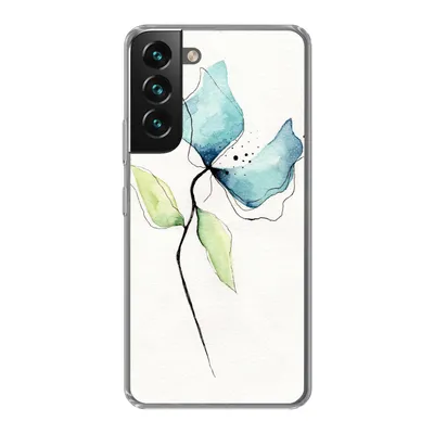 Produktbild von MuchoWow® Handyhülle Schutzhülle Hülle für Samsung Galaxy S22 Plus Blumen - Aquarell - Blau Silikon Softcase Handy Hülle - Schutzabdeckung