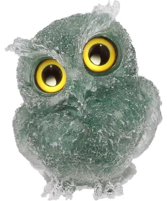 Productafbeelding van Kristallen uil, decoratief beeldje, groen, hars, edelsteen, 7,5 x 6 x 5 cm