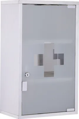 Produktbild von HOMCOM Medizinschrank Arzneischrank mit Schloss Edelstahl 30 x 18 x 50 cm