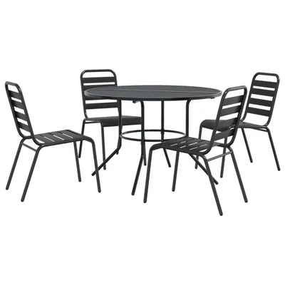 Produktbild von vidaXL Gartenstuhl-Set 5-tlg. Stapelbar Pulverbeschichteter Stahl