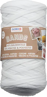 Produktbild von GLOREX Makramee Bands, Weiß, Baumwolle/Viskose/Polyester, 125 m, 40 °C, 250 g, 1 Stück(e)