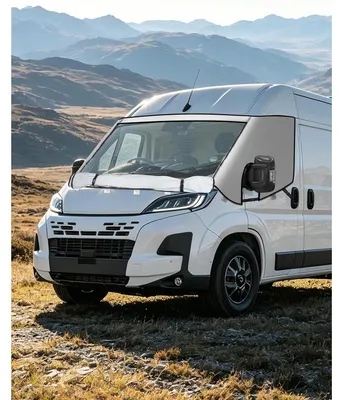 Zdjęcie produktu dla Osłona przedniej szyby z termoizolacją i siatką zaciemniającą, pasująca do samochodów Ducato, Boxer, Jumper (model X250/290)