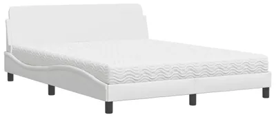 Obrázok produktu pre vidaXL Posteľ s matracom "Dover" biela 160x200 cm Imitácia kože