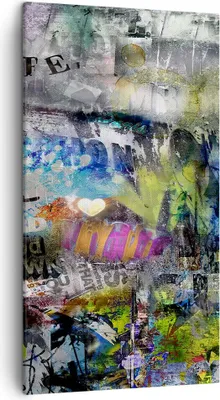 Produktbild von Bild auf Leinwand - Leinwandbild - Graffiti modern - 45x80cm - Wand Bild - Wanddeko - Wandbilder - Leinwanddruck - Bilder - Kunstdruck - Wanddekoration - Leinwand bilder - Wandkunst - PA45x80-3564