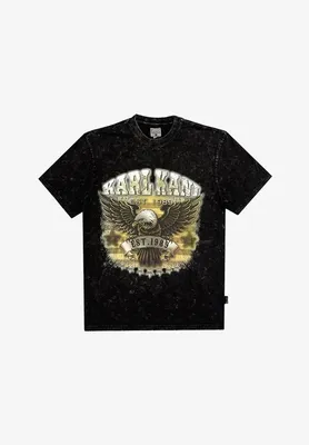 Produktbild von Herren-T-Shirt Karl Kani Small Signature Washed Eagle Tee, schwarz - Größe L
