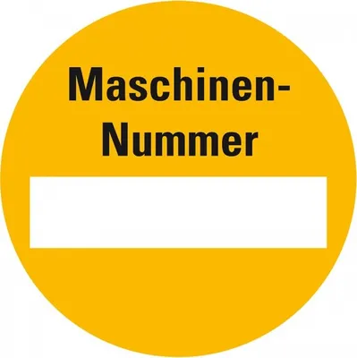 Produktbild von Dreifke® Aufkleber I Plakette Maschinen-Nummer, gelb/schwarz, Dokumentenfolie...