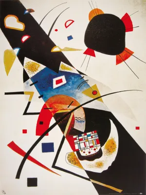 Zdjęcie produktu dla Obraz z nadrukiem Wassily'ego Kandinsky'ego - Dwie czarne plamy, 1923 (80 x 60 cm)
