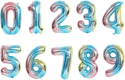 Image de Go Go Gadget – Ballon chiffre – Ballon en aluminium – 80 cm – Arc-en-ciel – Chiffre 3