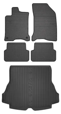 Zdjęcie produktu dla Dywaniki gumowe + mata bagażnika do Renault Laguna II 2001-2007 (kombi, stała podłoga) – czarne, dopasowane – Wielganizator SolidPRO
