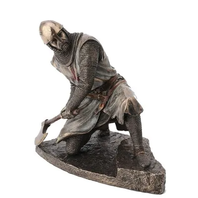 Produktbild von Dekofiguren kniender Templer Dekofigur Skulptur Handbemalt, mit Bronze überzogen | WU77520A4