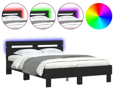 Image de vidaXL Lit avec éclairage LED sans matelas noir 120x200 cm