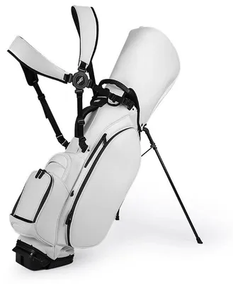 Produktbild von Golf Standtasche, langlebiges Kunstleder, leichtes und tragbares Design, Weiß
