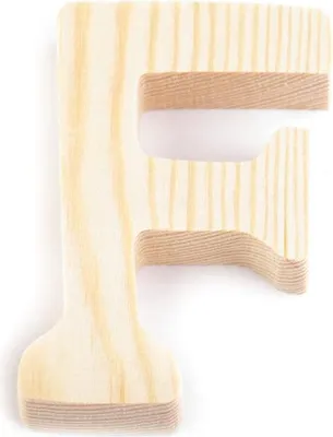 Produktbild von 3D Holzbuchstabe 8 cm, natur - Buchstaben Zeichen, Buchstaben & Zeichen:F
