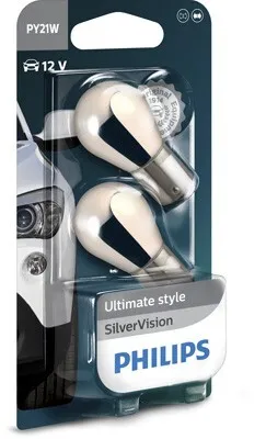 Zdjęcie produktu dla Philips SilverVision 12496SVB2 Konwencjonalna żarówka wewnętrzna i sygnalizacyjna, 21 W, 12 V, 2 szt.