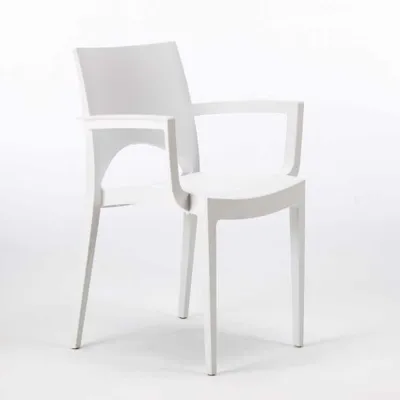 Produktbild von Paris Arm Grand Soleil Stühle aus Polypropylen mit Armlehnen für Bar und Restaurant - Weiß