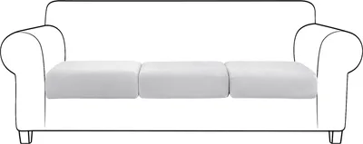 Produktbild von Topchances Samt Sofa Sitzkissenbezug, Elastischer Couch-Kissenbezug 3 Stück Sofakissen Schonbezug Sofasitzbezug Sofa Husse (Hellgrau,3 Sitzer)