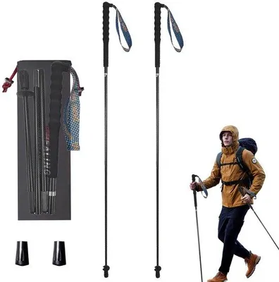 Produktbild von Leichtes Trekkingset, 2 Teleskopstöcke, Carbon, 120 cm