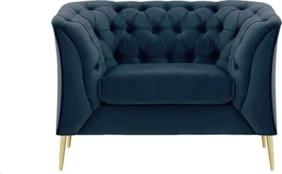 Image de Fauteuil Chesterfield Modern-Velluto 11-Métal doré