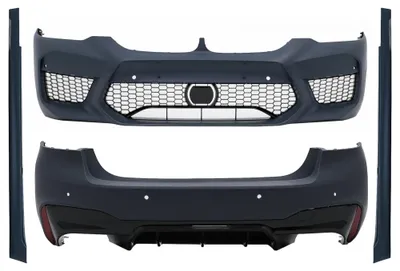 Immagine prodotto di Kit carrozzeria per BMW Serie 5 G30 2017-2019: design M5, paraurti, minigonne laterali e griglie.