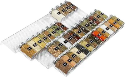 Produktbild von Kräuterlade-Organizer verstellbar von 33 bis 66 cm - 4 Etagen, transparent und abnehmbar