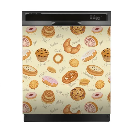 Produktbild von Magnete Dekorative 60x60 cm Küche Magnetmatte Spülmaschine - Cupcakes Krapfen Croissants