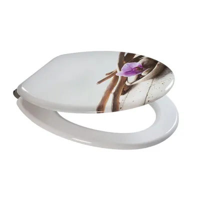 Obrázek produktu pro Spirella WC víko MDF s mechanismem Soft-Close Bali s lesklou povrchovou úpravou a rychloupínacími panty z nerezové oceli Bílá