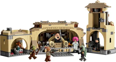 Produktbild von LEGO 75326 Star Wars Boba Fetts Thronsaal, Spielzeug-Haus zum Bauen mit Jabbas Palast und 7 Minifiguren, darunter Boba Fett, Fennec Shand und Bib Fortuna, Modell-Gebäude für Kinder ab 9 Jahren