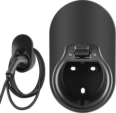Imagen del producto de Soporte para cable de carga de vehículos eléctricos con fijación de pared - Soporte para cable de carga tipo 2 - Soporte para cable de carga y conector de carga - Organizador de cables de carga - Para coches eléctricos