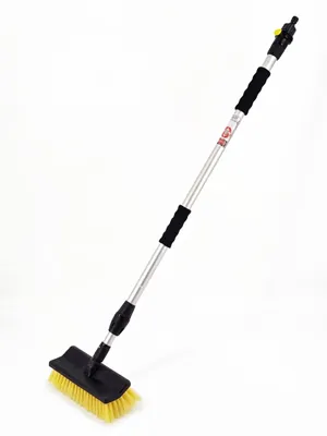 Produktbild von ENTIGO Autopflege Bürste KFZ Waschbürste Teleskop 110-180cm, Autowaschbürste, schonenden Polyesterborsten, Reinigungsbürste für Auto, LKW, PKW, Wohnmo