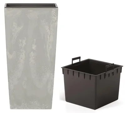 Obrázek produktu pro Květináč s vkladem URBI SQUARE BETON EFFECT šedý 40 cm