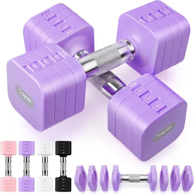 Imagen del producto de Juego de mancuernas ajustables, 2 unidades de 5 kg cada una, para entrenamiento de fuerza en casa