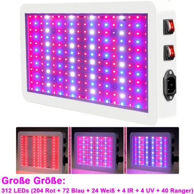 Produktbild von 2000W LED Pflanzenlampe Vollspektrum Dual Switch IP65 wasserdicht