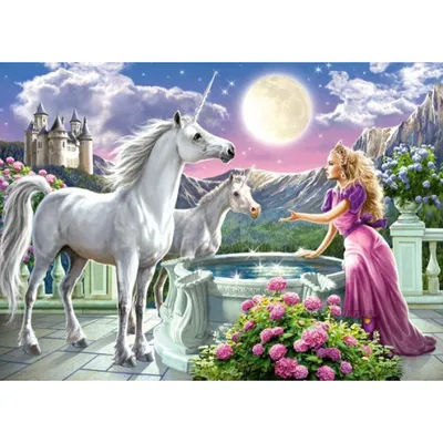 Produktbild von Castorland Princess and her Unicorns Puzzle 120 Tei B-13098-1