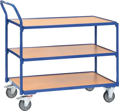 Produktbild von fetra 2750, Sperrholz, Stahl, Regalwagen, Blau, 300 kg, 4 Rad/Räder, 12,5 cm