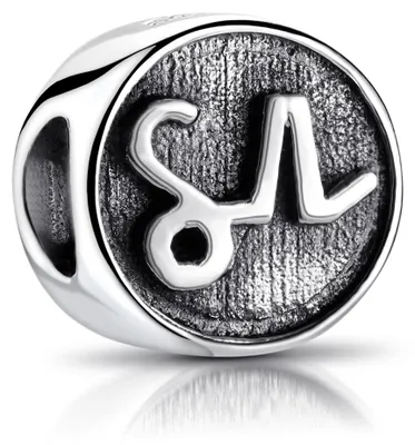 Produktbild von MATERIA Sternzeichen Steinbock Beads Silber 925 Anhänger rund antik für Damen Herren Armband oder Kette 558