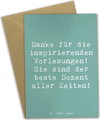 Produktbild von Mr. & Mrs. Panda Grußkarte Spruch Bester Dozent - Meeresbrise - Geschenk, Dankeschön, hochzeitskarten, Bedanken, aller Zeiten, osterkarten, für, Wertschätzung, osterkarte