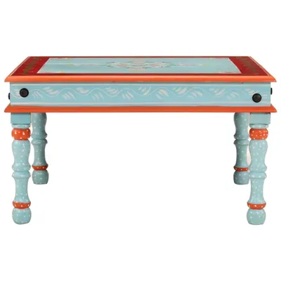 Produktbild von vidaXL Couchtisch Blau Handbemalt Massivholz Mango
