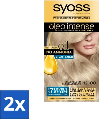 Productafbeelding van SYOSS - Oleo Intense 12-00 - Haarkleur - Permanente haarkleuring - Zilverblond - Langhoudende kleur - Voordeelverpakking - 2 stuks