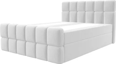 Produktbild von Bett Boxspringbett SALA ohne Topper mit Bettkästen - Doppelbett, Stauraum, Schlafzimmer, Polsterbett, Bettgestell (180x200, Weiß - Fredo 25)