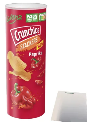 Produktbild von Lorenz Crunchips Stackers Paprika (175g Dose) + usy Block